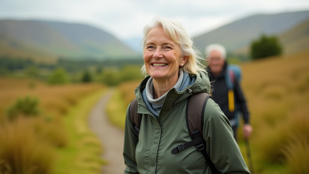 A senior enjoying a peaceful walk in the beautiful Fermanagh countryside